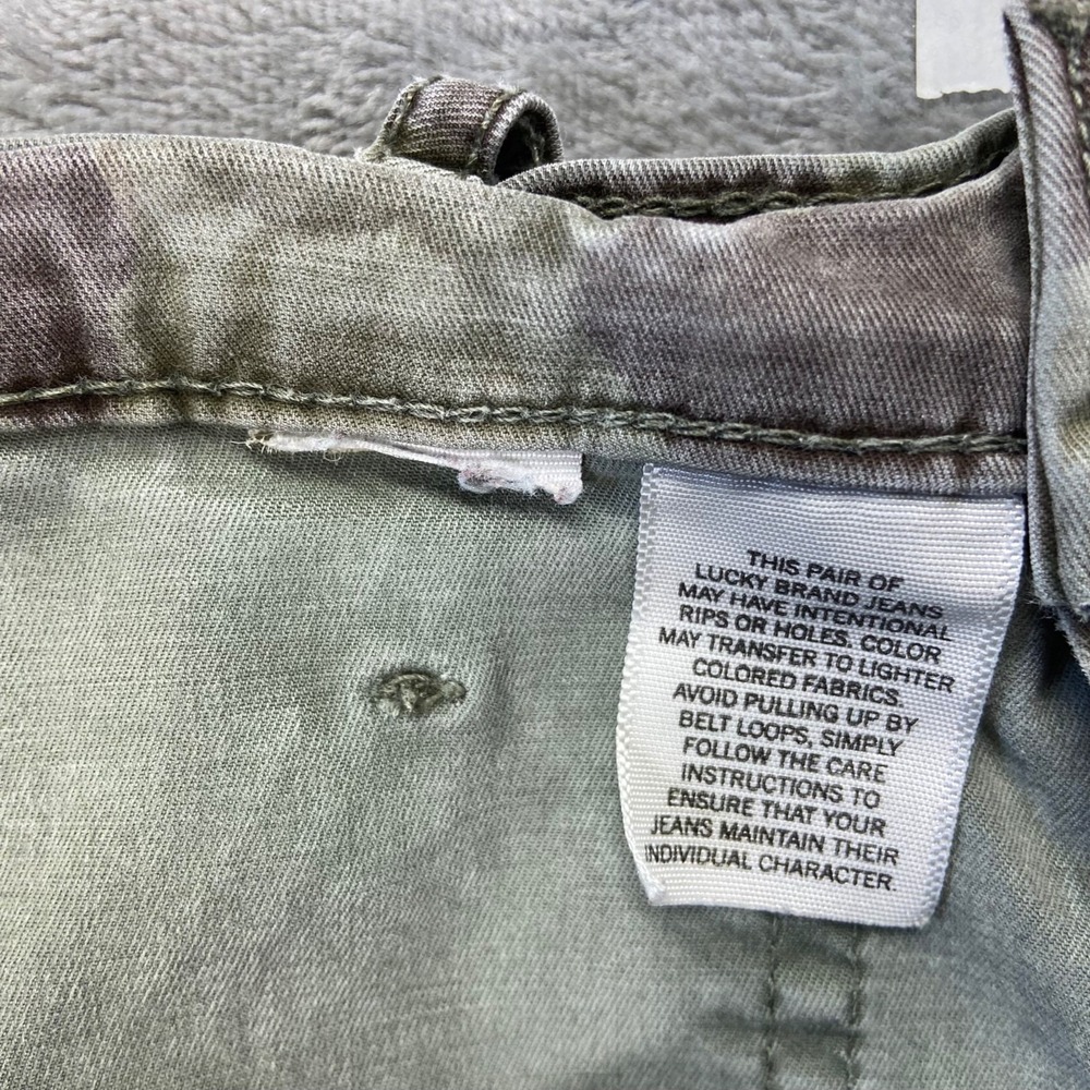 Lucky Brand The Cargo Pants Women's Size 0/25 Green Camo Cotton - Picture 5 of 10